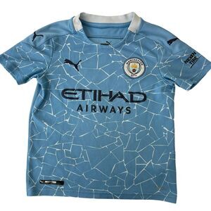 Sterling Manchester City Fc England home football Boys Jersey 20/21 Puma  SZ XS